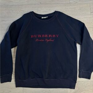 Burberry Dark Gray Sweatshirt with Red Stitching